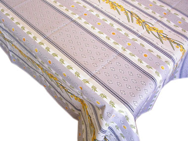 French tablecloth, coated (Portofino mimosa, gray) - Click Image to Close